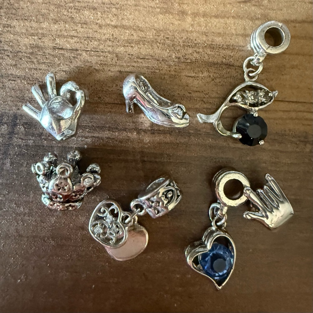 Pandora Style Silver Charm Bracelet Set